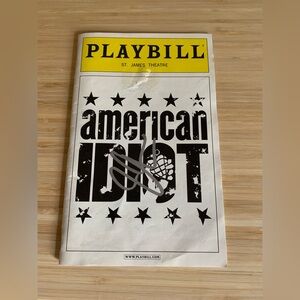 American Idiot September 2010 Playbill SIGNED St. James Theater